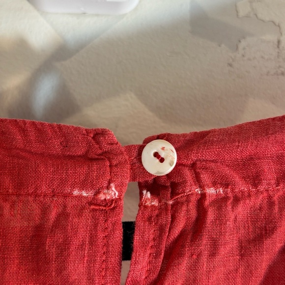 LINEN Sz XL (estimated) Sleeveless A-line Dress with Asymmetrical Boxy Hemline - Picture 9 of 9